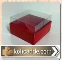 Asetat Kapaklı Kırmızı Kutu  5x5x3 cm.