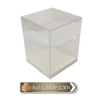 Altı Beyaz İç Yükseltici Karton Üstü Asetat Kutu 10x10x10 cm