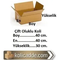 Çift Oluklu Mukavva Koli 40x40x30 cm.