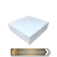 Kapaklı Beyaz Karton Kutu 30x30x10 cm