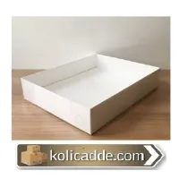 Asetat Kapaklı Beyaz Karton Kutu 20x25x5 cm