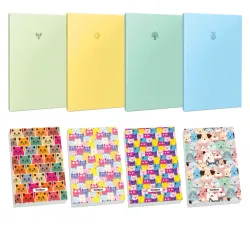 4lü 64 Sayfa Çizgisiz Defter Seti ve 4 Bloknot 2