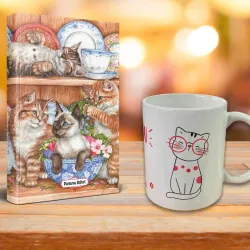 Evin Kedileri Ajanda Sevimli Kedi Kupa Seti