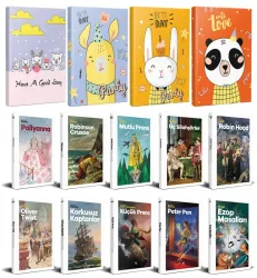 10 Dünya Çocuk Klasiği ve 4 Çizgili Defter -Set-1