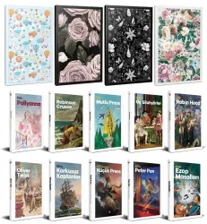 10 Dünya Çocuk Klasiği ve 4 Çiçekli Çizgili Defter -Set-1