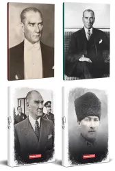 4lü Atatürk 64 Sayfa 13,5x19,5cm Defter ve 176 Sayfa Planlama Defteri Seti -14