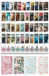 51 Dünya Klasiği ve Çiçekli Çizgili Defter Seti -2