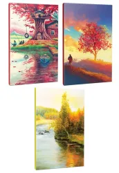 3lü Manzara Temalı 13,5x19,5cm 64 Sayfa Çizgili Okul Defteri Seti -8