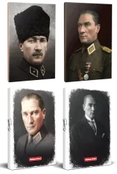4lü Atatürk 64 Sayfa 13,5x19,5cm Defter ve 176 Sayfa Planlama Defteri Seti -30