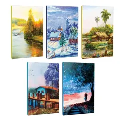 5li Manzara Temalı 13,5x19,5cm 64 Sayfa Çizgili Okul Defteri Seti -10
