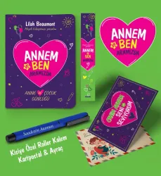 Annem ve Ben Aramızda Ayraç Kartpostal Kişiye Özel Kalem - Lacivert