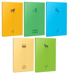 5li Burç-Astroloji Temalı 13,5x19,5cm 64 Sayfa Çizgisiz Defter Seti -2