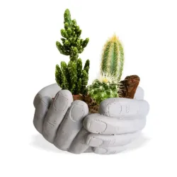 El Desenli Küçük Boy Beton Saksı HK1567