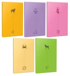 5li Burç-Astroloji Temalı 13,5x19,5cm 64 Sayfa Çizgisiz Defter Seti -4