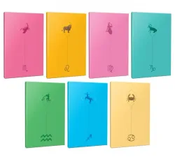 7li Burç-Astroloji Temalı 13,5x19,5cm 64 Sayfa Çizgisiz Defter Seti -6