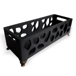 Leopar Desenli Ahşap Kasa, Payitaht Ayaklı, Siyah HK0421-0002