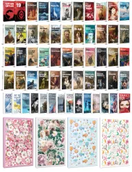58 Dünya Klasiği ve Çiçekli Çizgili Defter Seti -2