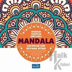 Desenler Tezhipler Şekillerle Mandala - Turuncu Kitap Çocuklar İçin Boyama Kitabı