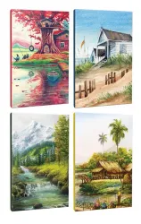 4lü Manzara Temalı 13,5x19,5cm 64 Sayfa Çizgili Okul Defteri Seti -9