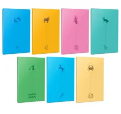 7li Burç-Astroloji Temalı 13,5x19,5cm 64 Sayfa Çizgisiz Defter Seti -5
