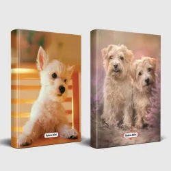 Köpek Temalı Defter Seti Beyaz İkili ve Pamuk Şeker