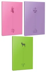 3lü Burç-Astroloji Temalı 13,5x19,5cm 64 Sayfa Çizgisiz Defter Seti -11