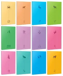 12li Burç-Astroloji Temalı 13,5x19,5cm 64 Sayfa Çizgisiz Defter Seti -1