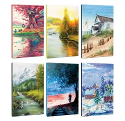 6lı Manzara Temalı 13,5x19,5cm 64 Sayfa Çizgili Okul Defteri Seti -9