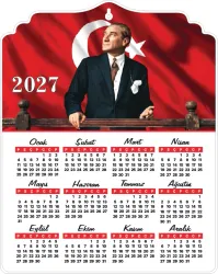 İstikbal 2027 Ahşap Atatürk Duvar Takvimi