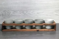 HK Dekor Lora 5'li Beton Saksı ve Ahşap Stand HK1547