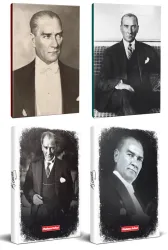 4lü Atatürk 64 Sayfa 13,5x19,5cm Defter ve 176 Sayfa Planlama Defteri Seti -16