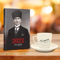 Atatürk Hediye Seti - Tekli Atatürk İmza Fincan - Kalpaklı