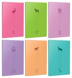6lı Burç-Astroloji Temalı 13,5x19,5cm 64 Sayfa Çizgisiz Defter Seti -2