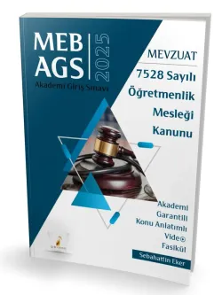 SÜPER FİYAT Pelikan Yayınları MEB - AGS Mevzuat Bilgisi 7528 Sayılı Öğretmenlik Mesleği Kanunu Konu Anlatımlı Video Fasikül