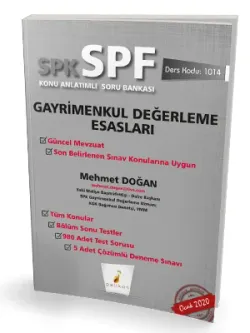 Pelikan Yayınları SPK - SPF Gayrimenkul Değerleme Esasları Konu Anlatımlı Soru Bankası 1014