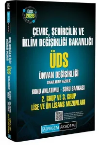 Pegem Yayınları 2026 GYS ÜDS Çevre, Şehircilik ve İklim Değişikliği Bakanlığı 2. Grup ve 3. Grup Lise ve Ön Lisans Mezunları Konu Anlatımlı Soru Bankası