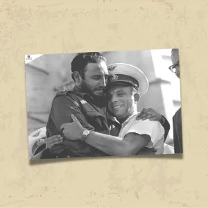 POSTER 0073 - YURİ GAGARİN VE FİDEL CASTRO - KUŞE KAĞIT (33X48)