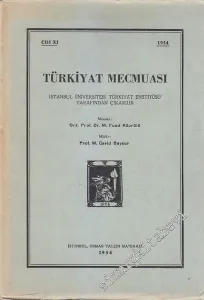 Türkiyat Mecmuası - Cilt: 11       1954