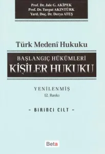 Kişiler Hukuku - Cilt 1