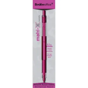 SCRIKSS OFFICE VERSATİL KALEM MATRI-X 0.7 ŞEFFAF AMBALAJ METALİK PEMBE