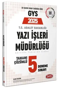Data Yayınları 2025 Adalet Bakanlığı Yazı İşleri Müdürlüğü GYS Tamamı Çözümlü 5 Deneme Sınavı