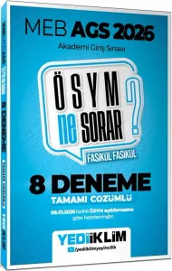 Yediiklim Yayınları 2026 MEB AGS ÖSYM Ne Sorar Tamamı Çözümlü 8 Fasikül Deneme Sınavı