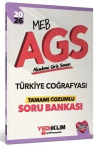 Yediiklim Yayınları 2026 MEB AGS Türkiye Coğrafyası Tamamı Çözümlü Soru Bankası
