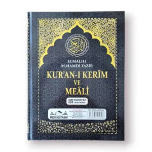 Cami Boy Kuranı Kerim Türkçe Meali Kuşe Sıvama Siyah Renk