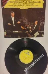 33 LP PLAK VINYL: Ludwig Van Beethoven, Arturo Benedetti Michelangeli, Wiener Symphoniker - Carlo Maria Giulini - Klavierkonzert No. 1 - Piano Concerto -        1975