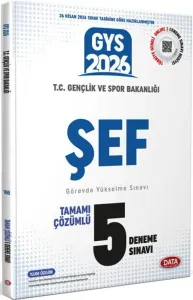 Data Yayınları 2026 T.C. Gençlik ve Spor Bakanlığı Şef Tamamı Çözümlü 5 Deneme Sınavı