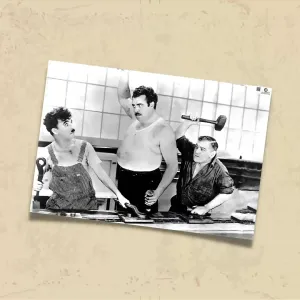 POSTER 0228- CHARLIE CHAPLIN, FİLM KARESİ - MODERN TIMES - KUŞE KAĞIT (33X48)