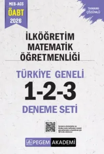 Pegem Yayınları 2026 MEB AGS ÖABT İlköğretim Matematik Öğretmenliği Tamamı Çözümlü Türkiye Geneli 1-2-3 Deneme Seti