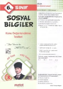 6. Sınıf Sosyal Bilgiler Konu Değerlendirme Testleri