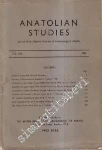 Anatolian Studies : Journal of the British Institute of Archaeology at Ankara - Cilt 13, 1963